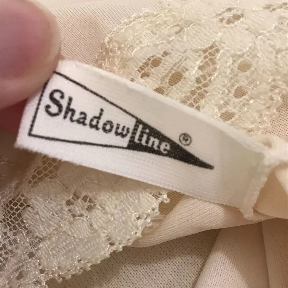 Shadowline Vintage Womens White Cream Camisole Top,‎ Lace, bust 38, Adjustable
